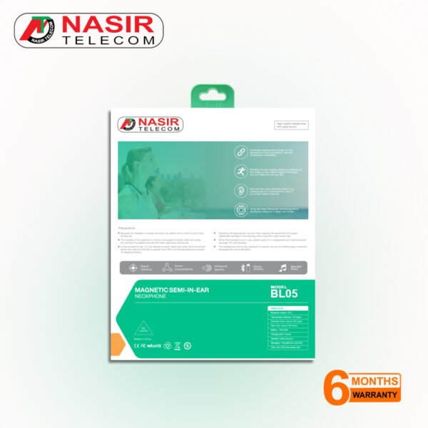 Nasir Telecom BL05 Bluetooth Neckband with 6 Months Official Warranty - Image 3