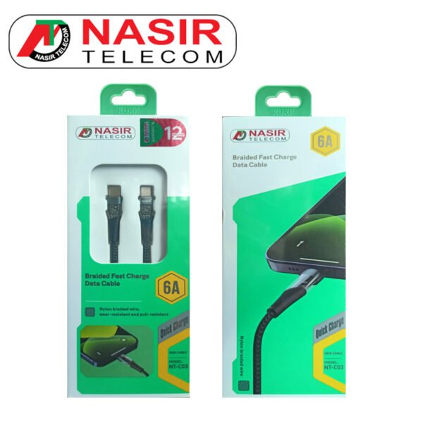 Nasir Telecom C03 Type C to C 6A Braided Cable With 1 year Guarantee - Image 2